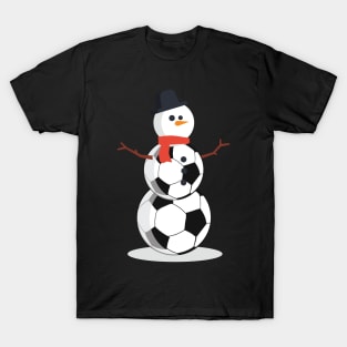 The Soccer Snowman Festive Christmas T-Shirt